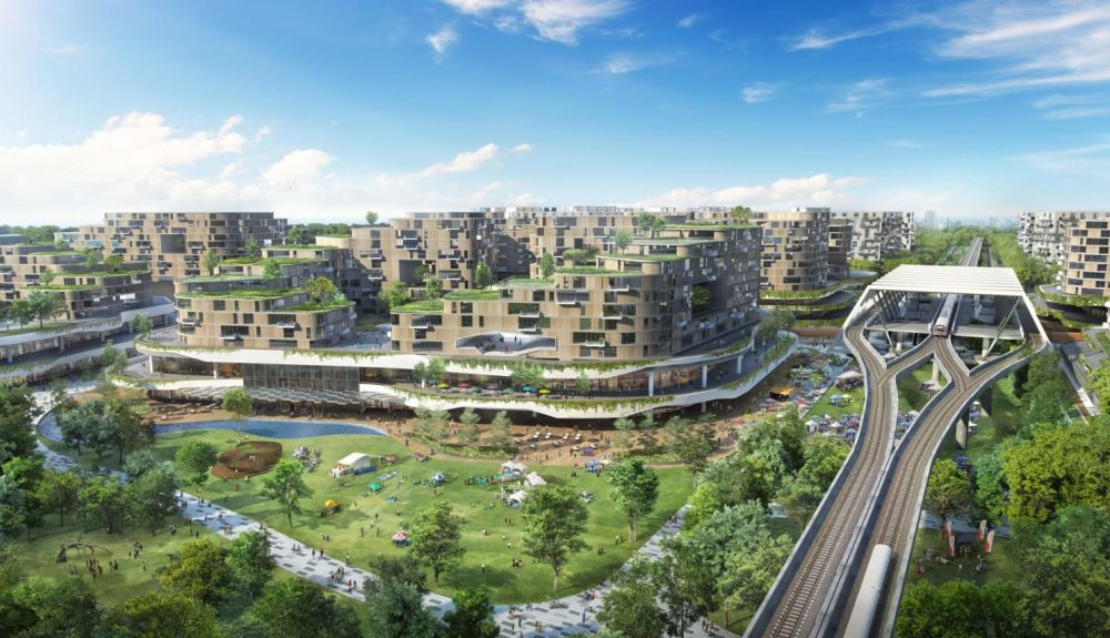 Tengah, la futurista ciudad inteligente que se construye en Singapur. Tengah, la futurista ciudad inteligente que se construye en Singapur.