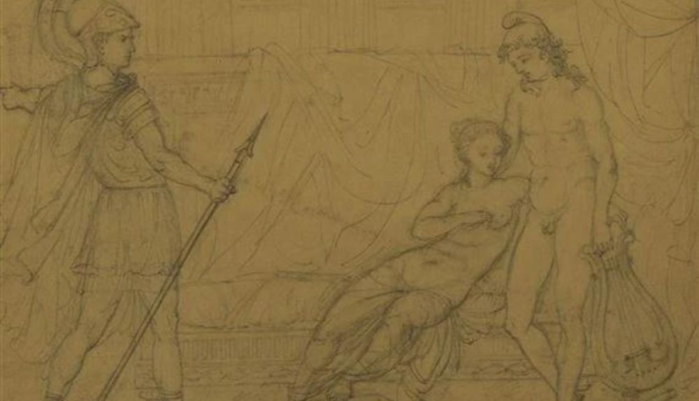 Hector et Paris, dibujo de 1860.