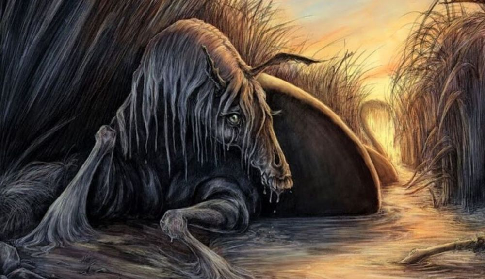 La melena de Kelpie siempre gotea agua. La melena de Kelpie siempre gotea agua.