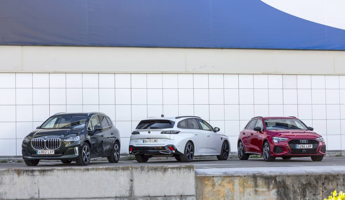Comparativa Audi A3 35 TDi s tronic Sportback   BMW 218d Active Tourer   Peugeot 308 SW PHEV 225