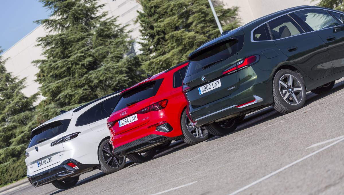 Comparativa Audi A3 35 TDi s tronic Sportback   BMW 218d Active Tourer   Peugeot 308 SW PHEV 225 4