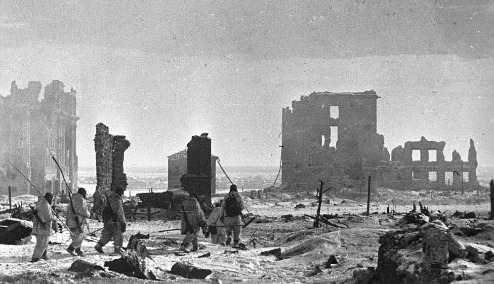 El centro de la ciudad de Stalingrado tras la liberación de la ocupación alemana.