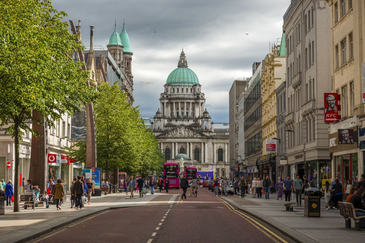 Calle del centro de Belfast.