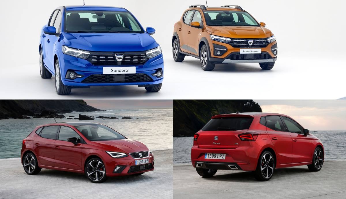 Dacia Sandero y Seat Ibiza, los utilitarios más vendidos en España