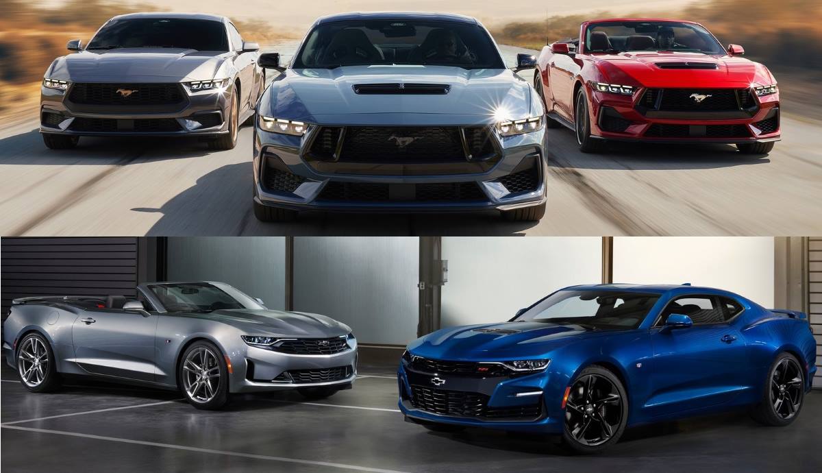 Ford Mustang 2024 frente a Chevrolet Camaro