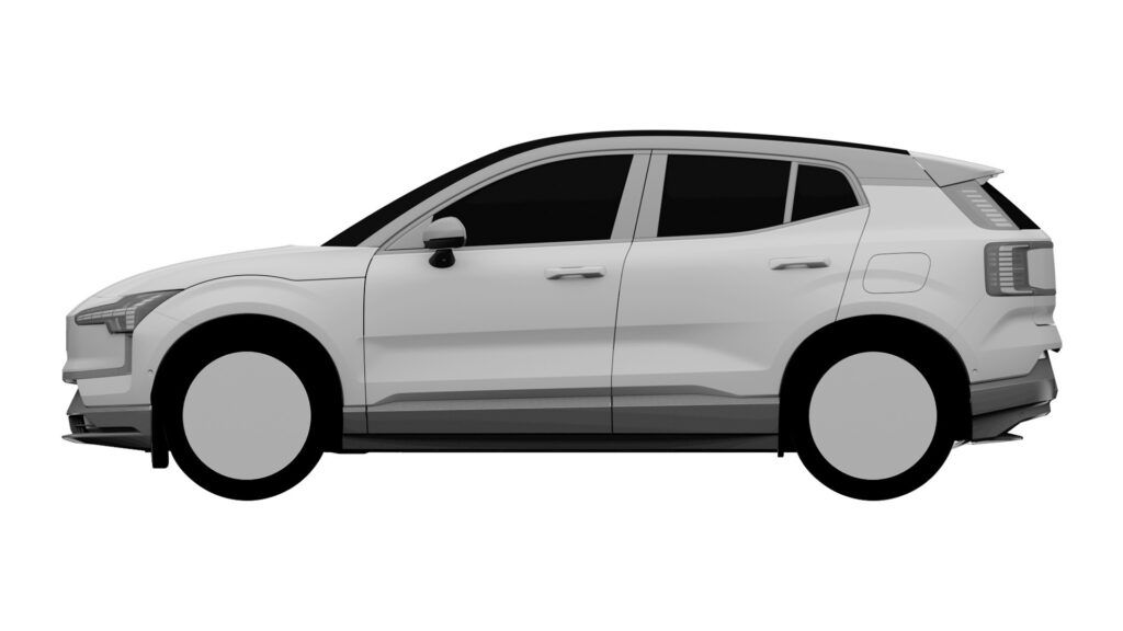 Volvo EX30. Foto filtrada de patente.