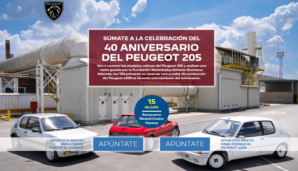 Apúntate gratis al 40 aniversario del Peugeot 205 y prueba un e 208, el mejor coche de ayer y de hoy