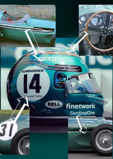 Detalles del DBR4 en el casco de Alonso para Silverstone Detalles del DBR4 en el casco de Alonso para Silverstone