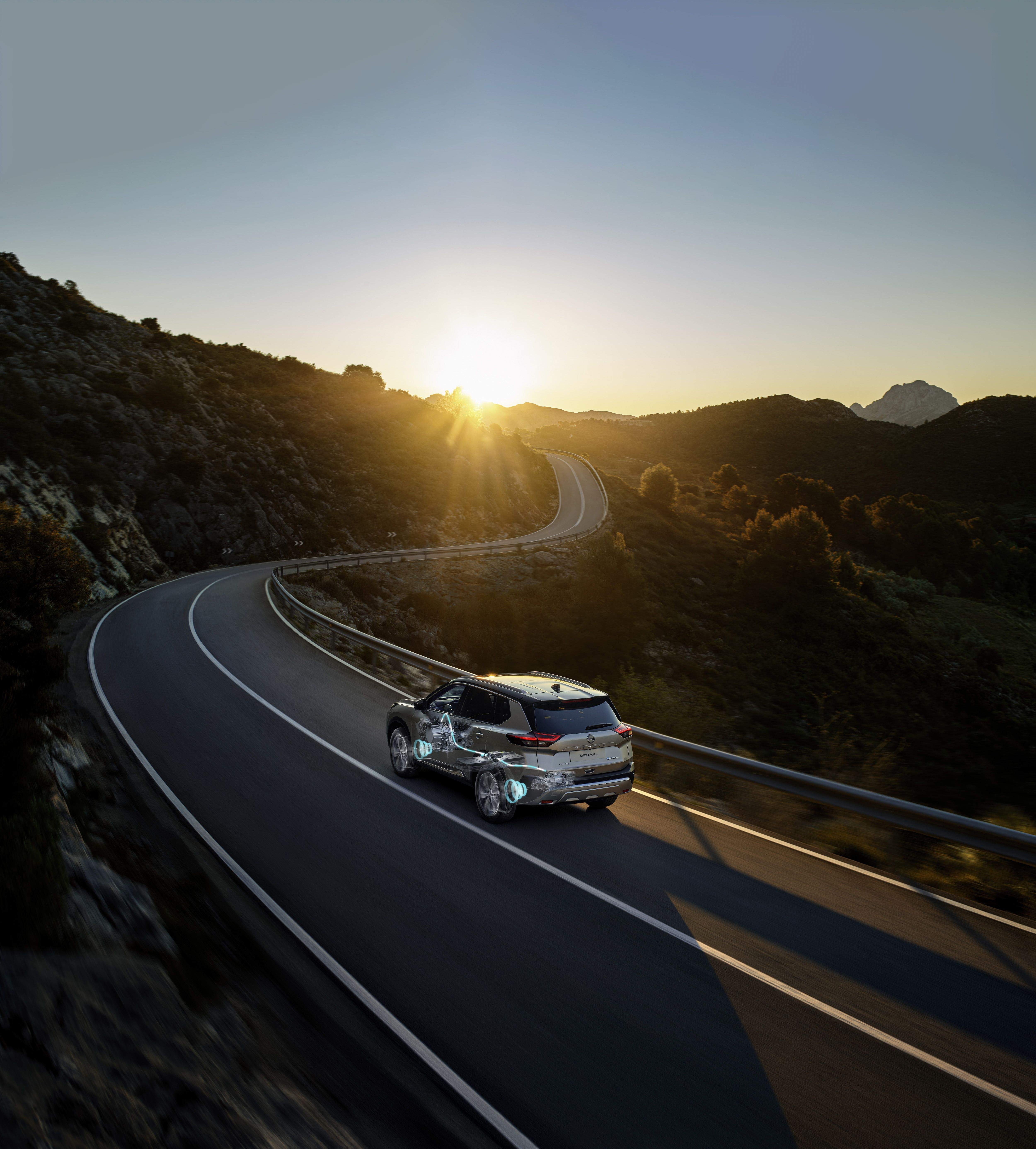 El sistema e-4orce de tracción total en el Nissan X-Trail