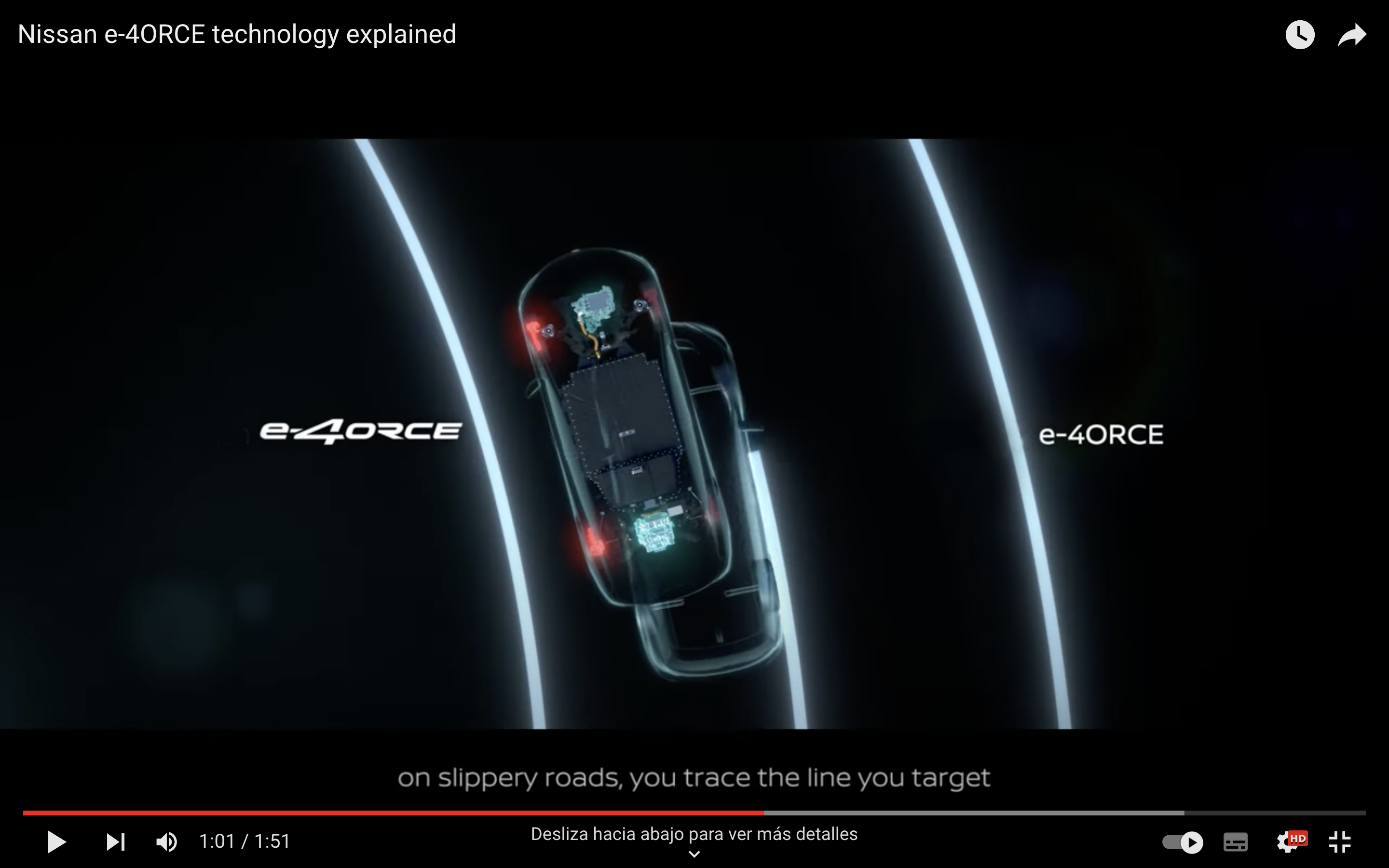 El sistema e-4orce de tracción total en el Nissan X-Trail