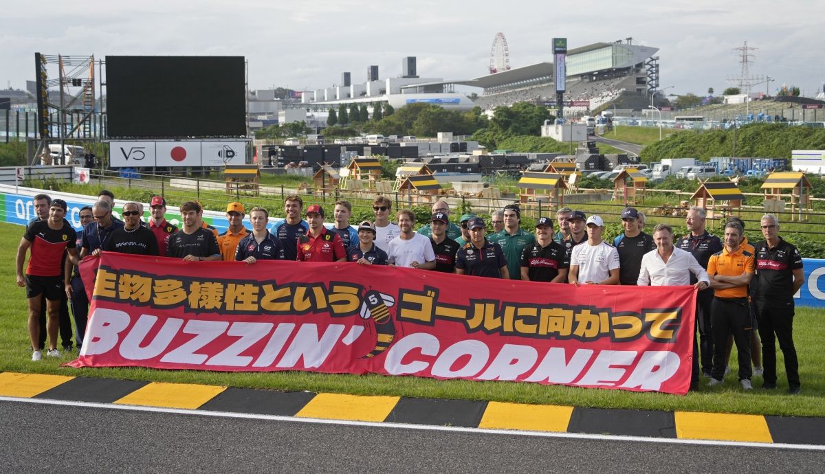 Vettel presenta sus 'hoteles para abejas' en Suzuka