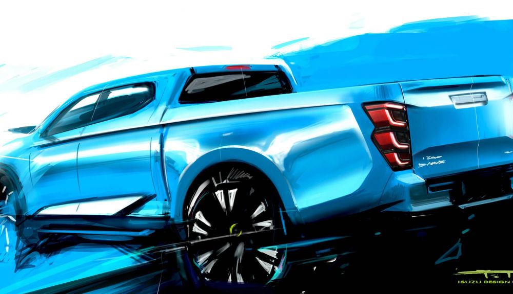 Boceto oficial del Isuzu D-Max 2024