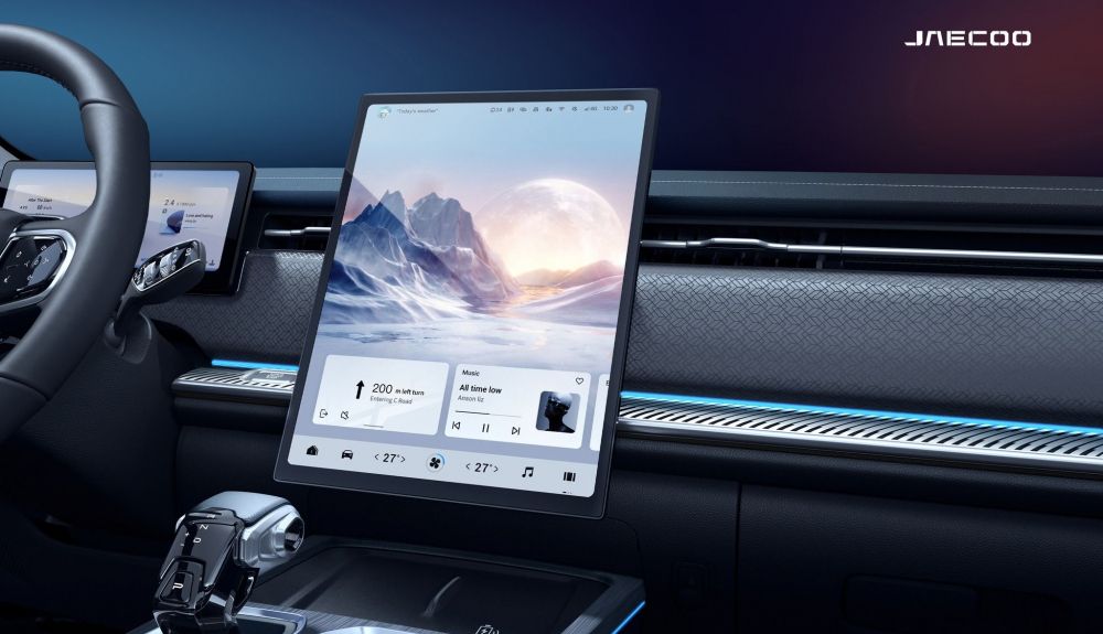 El interior del Jaecco 7 apuesta por una gran pantalla vertical