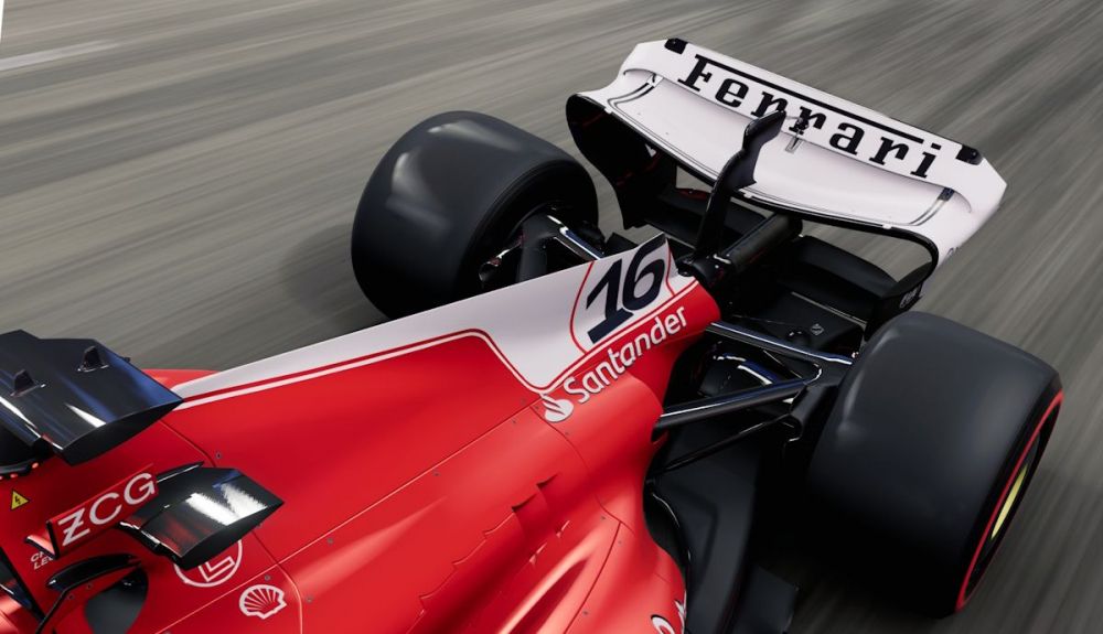 Recreación de los detalles del coche de Leclerc en el GP de Las Vegas. Fuente Fórmula 1 Recreación de los detalles del coche de Leclerc en el GP de Las Vegas. Fuente Fórmula 1
