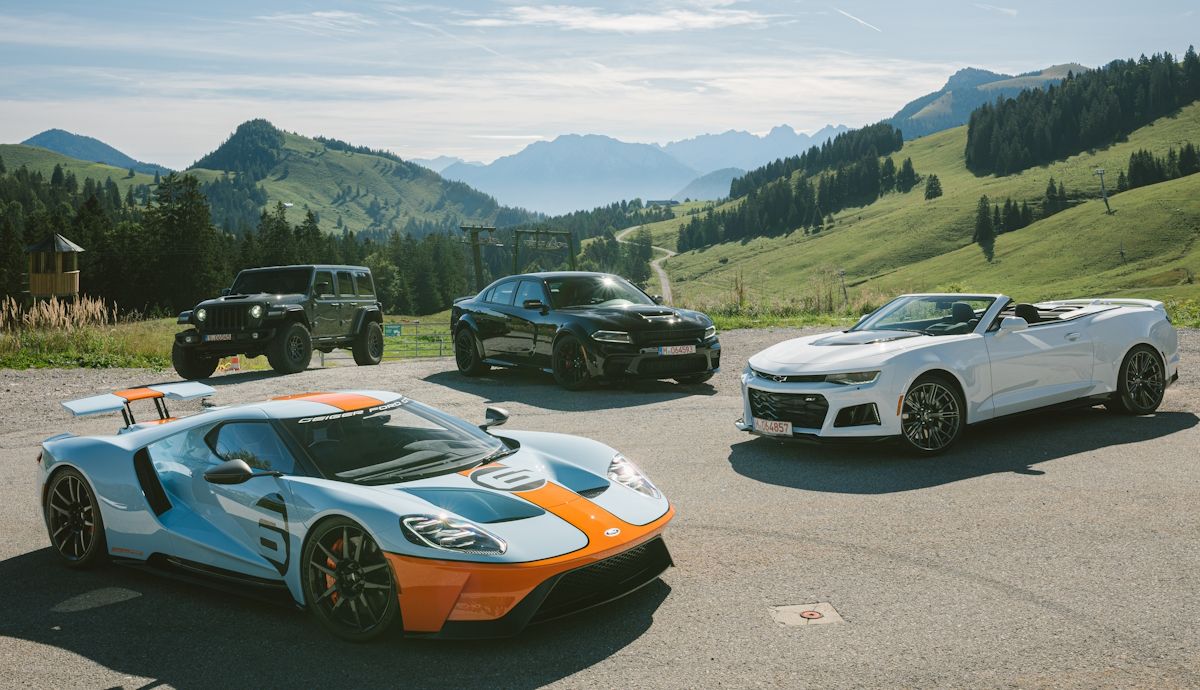 Comparativa con los últimos americanos: Dodge Charger, Jeep Wrangler, Ford GT y Chevrolet Camaro