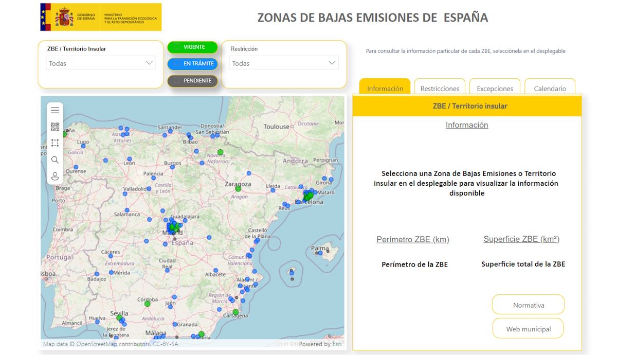 Comprueba qué restricciones tiene tu coche en cada Zona de Bajas Emisiones y si puedes o no circular