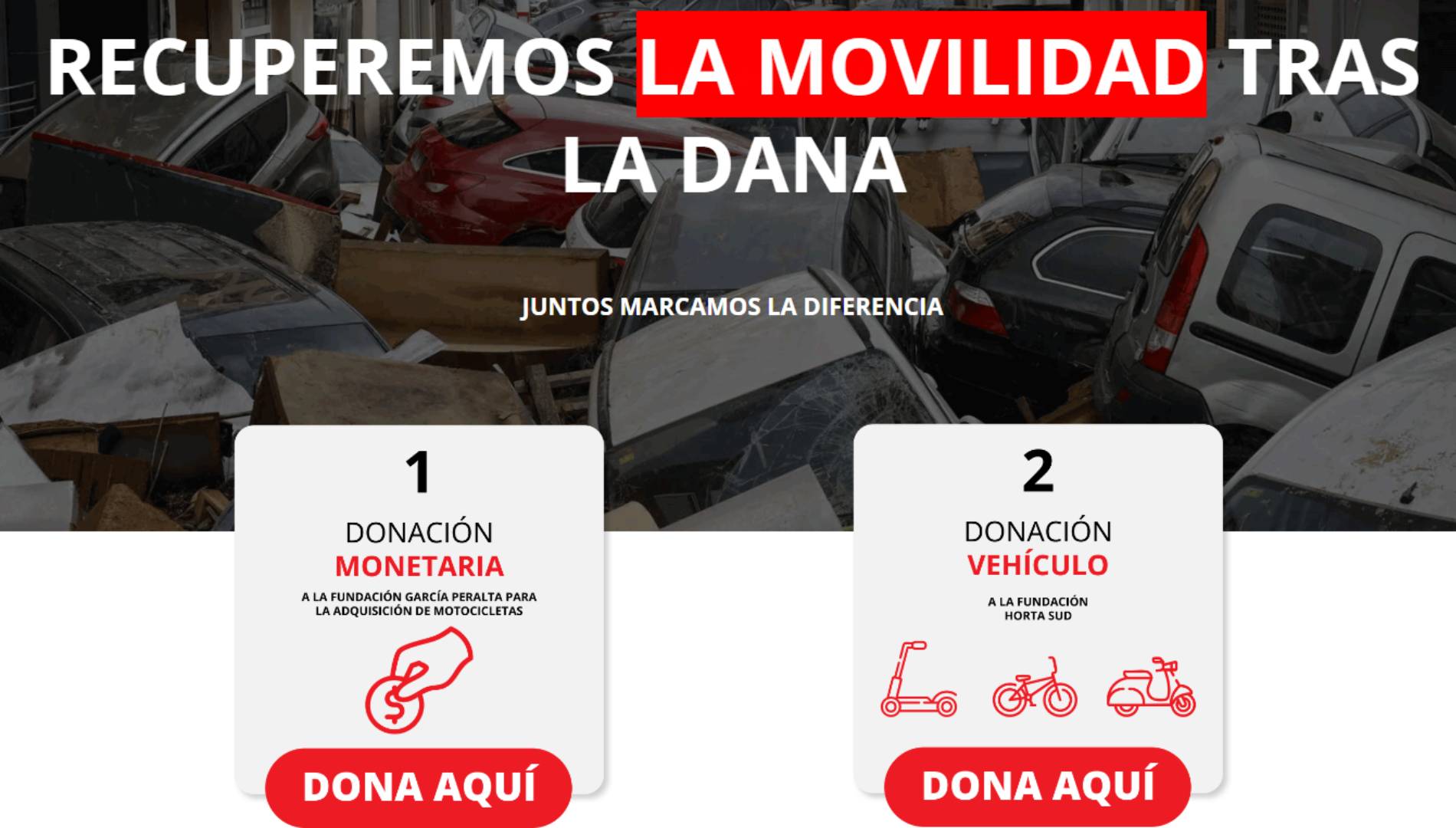 Nace la plataforma Solidaridad sobre ruedas para donar vehículos a los afectados por la DANA