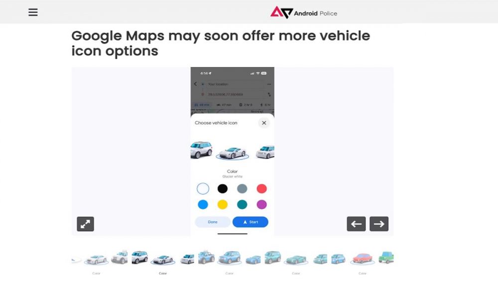 Google Maps permitirá personalizar los iconos de los coches, tal y como desvela Android Police Google Maps permitirá personalizar los iconos de los coches, tal y como desvela Android Police