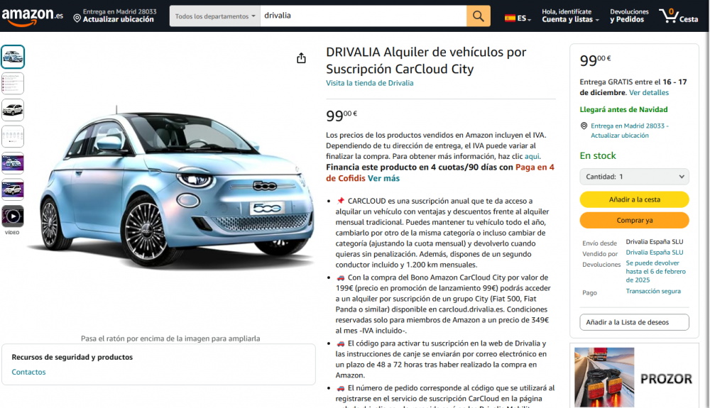 Drivalia Cloud en Amazon
