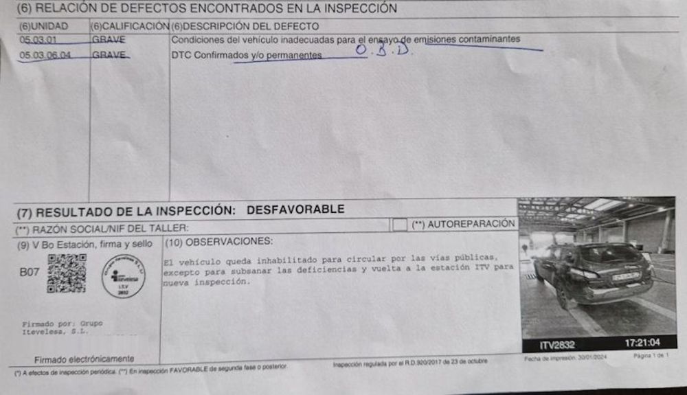 El fallo por el que suspenden muchos coches la ITV va a más, error de OBD por avería de calentadores