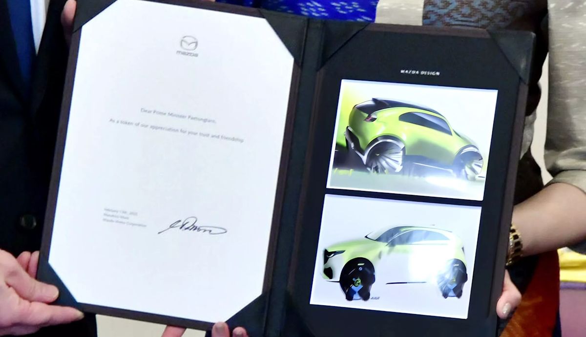 Primeros bocetos del nuevo Mazda CX-20. Foto: Junta de Inversiones de Tailandia