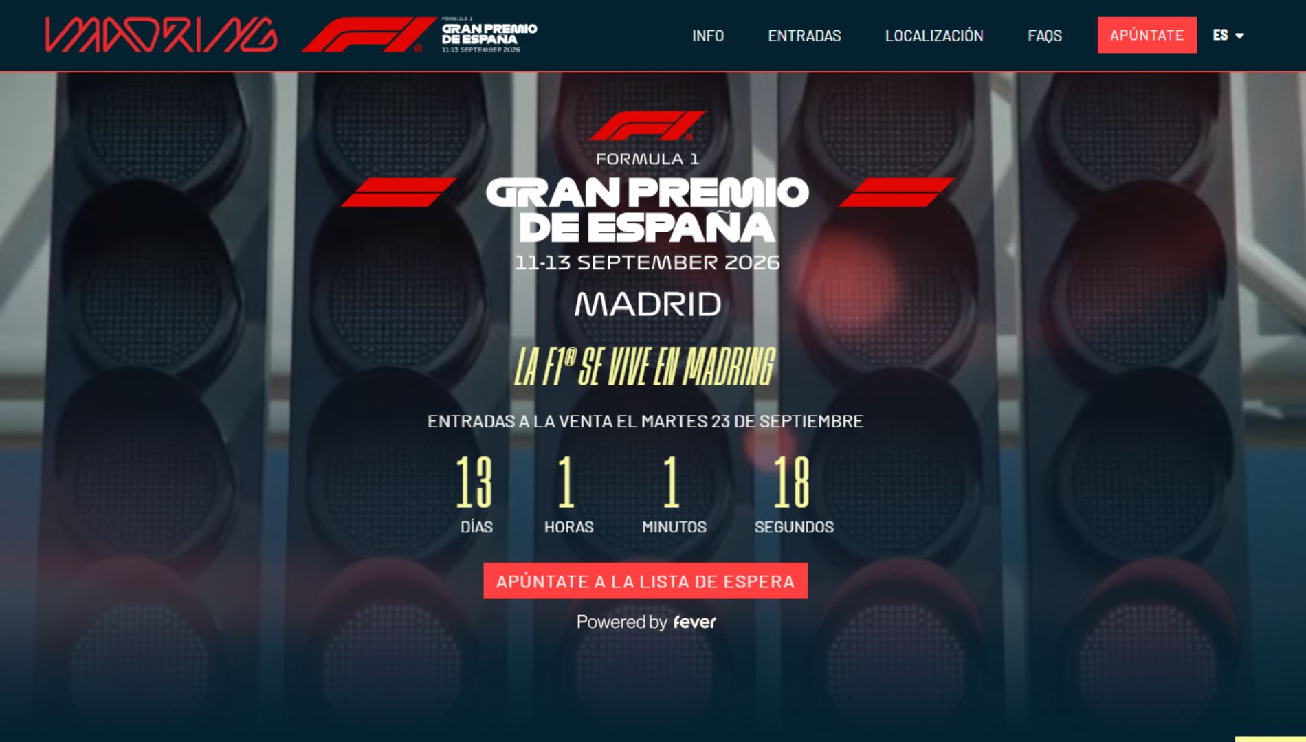 Se hace oficial el día en el que se podrán comprar las entradas para el GP de España 2026 en Madrid