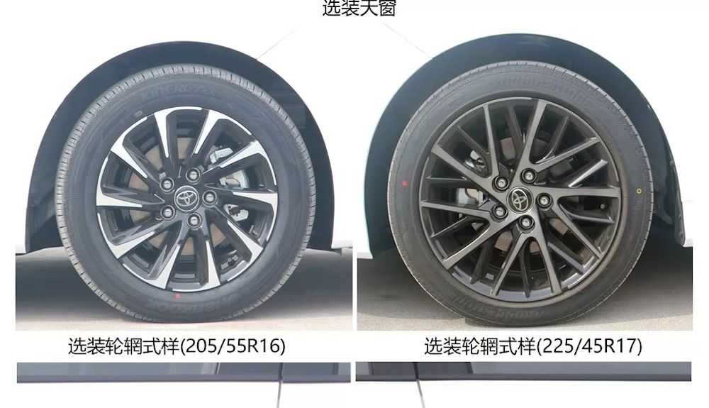 Llantas del nuevo Toyota Corolla presentado en China. Foto: MIIT de China