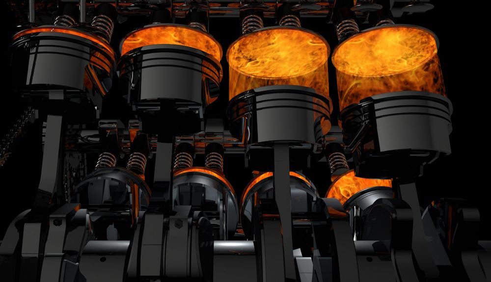 3D motor de Rendering de V8 con explosiones