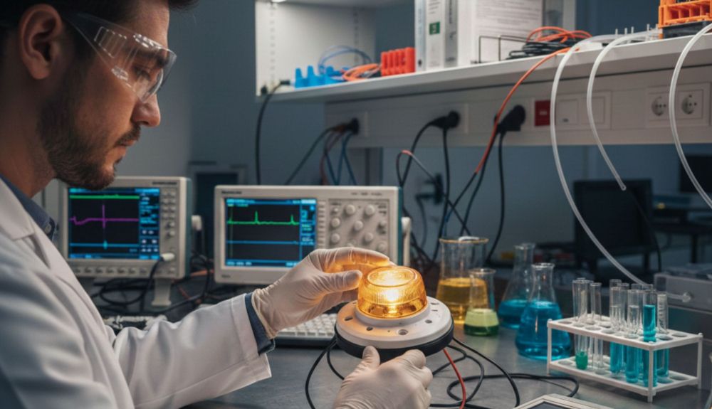 Las balizas V16 de la DGT pasarán su propia ITV el nuevo elemento obligatorio tendrá inspecciones. Imagen generada por IA