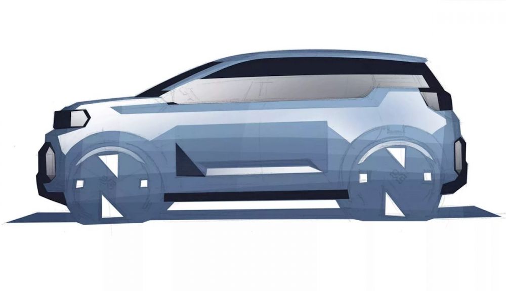 Ilustración de un nuevo coche eléctrico de Dacia