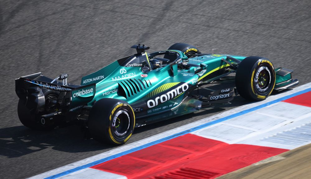 El AMR26 durante las últimas pruebas de F1 de Aston Martin en Baréin