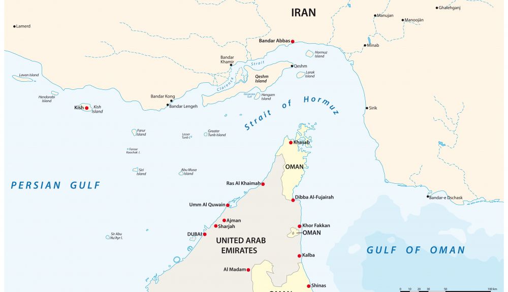 Mapa del Estrecho de Ormuz