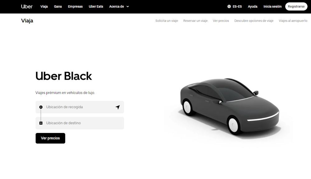 Acceso online al servicio Uber Black