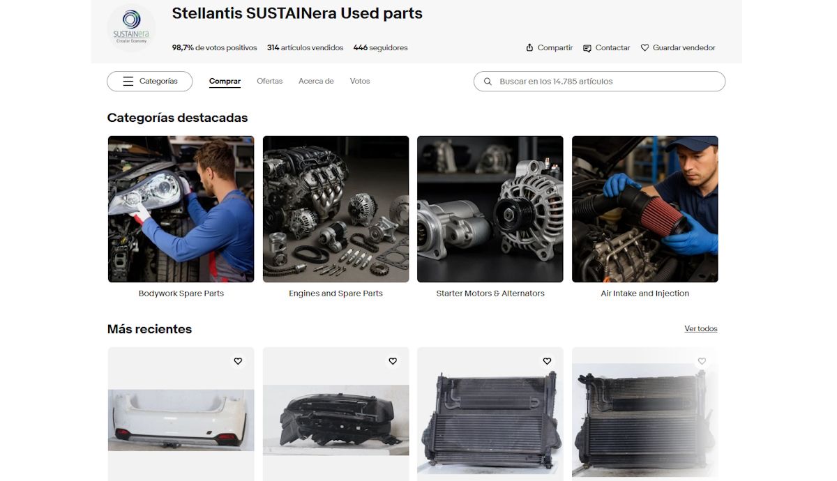 Repuestos usados oficiales con garantía, Stellantis ya vende piezas en eBay hasta un 70% más baratas