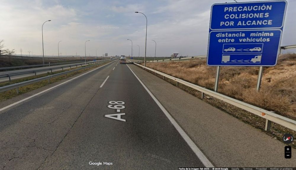 Nuevo radar de tramo de la A 68 en Navarra, que controla la velocidad en más de 30 kilómetros