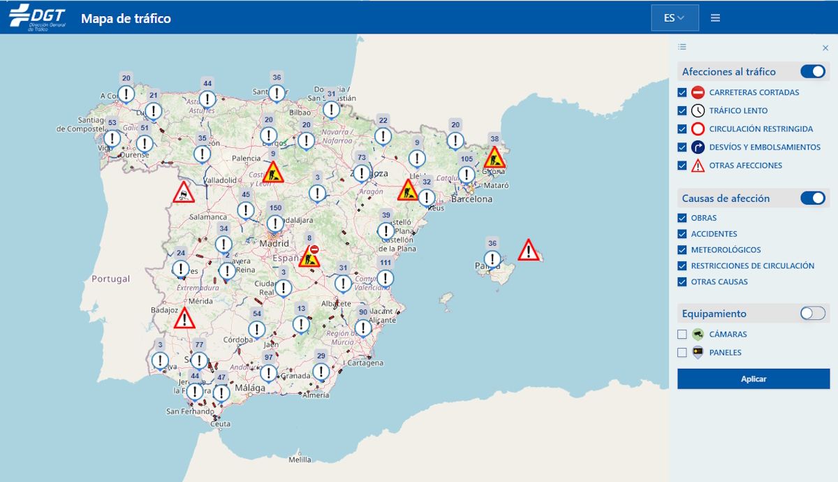 Todas las restricciones de circulación que ya impone la DGT en España, en tiempo real