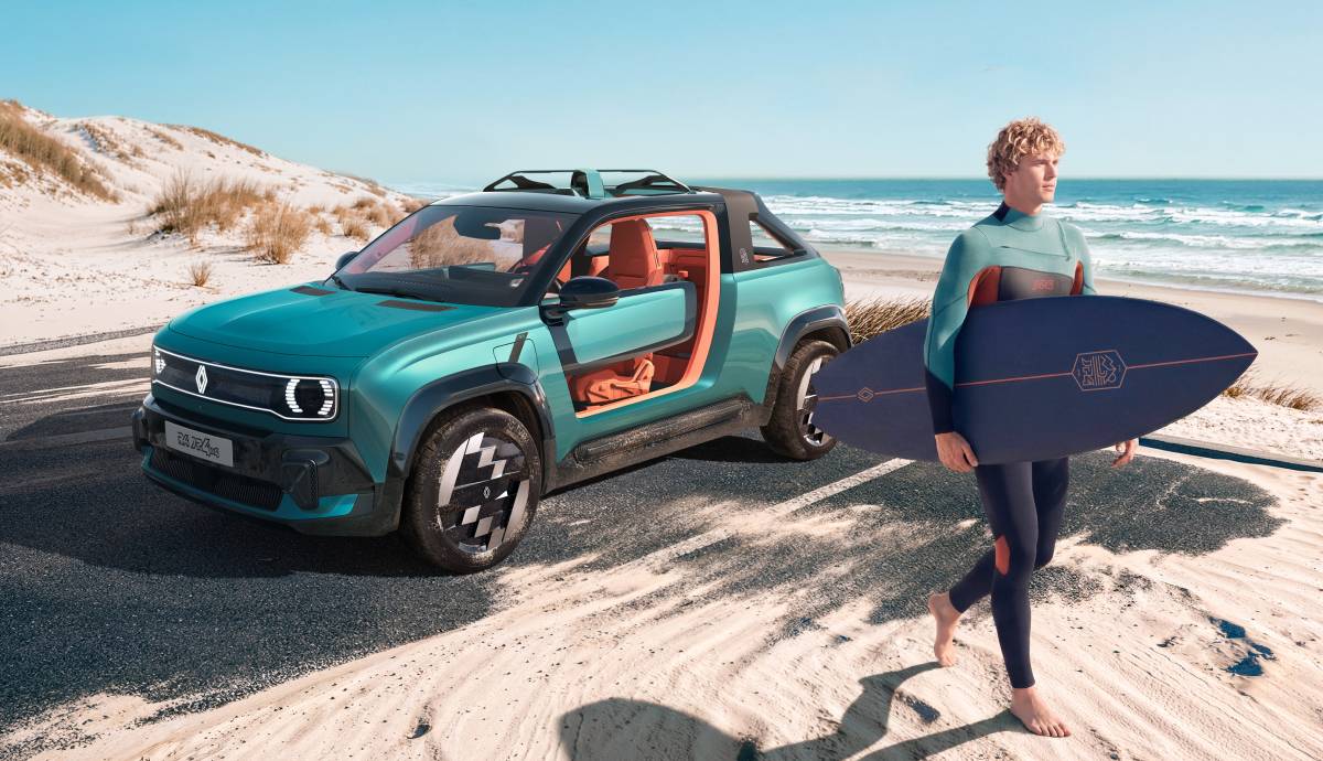 Renault vuelve a experimentar con su R4 presentando esta versión 4x4 con un toque muy playero