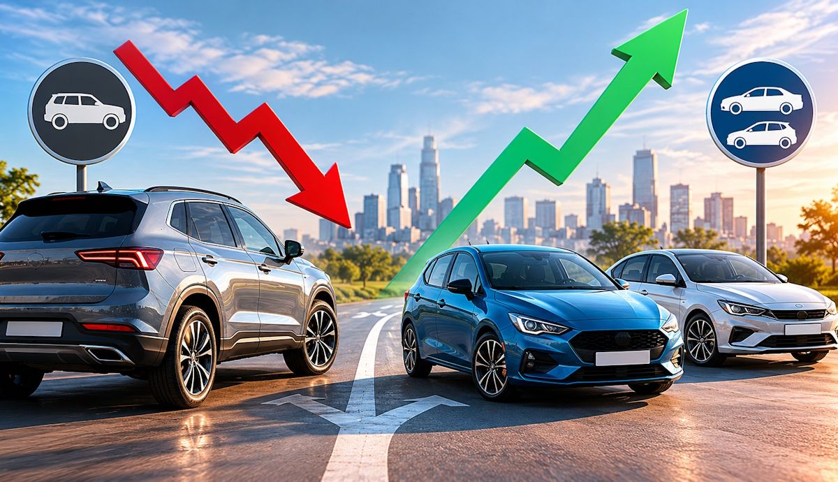 Cambio de tendencia con los SUV, vuelven las berlinas y los compactos, lo que qué dice el mercado. Foto generada por IA