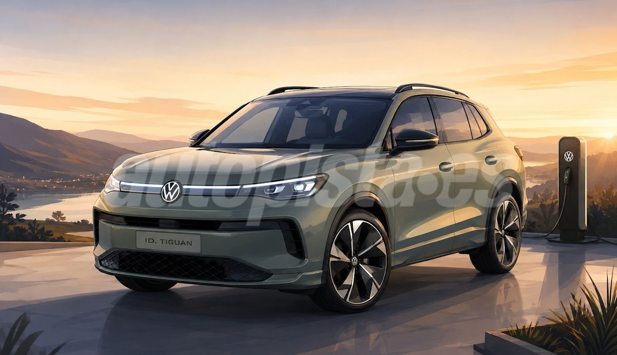 El nuevo Volkswagen ID. Tiguan, al descubierto, diseño, tecnología e interior del próximo SUV. Ilustración generada por IA