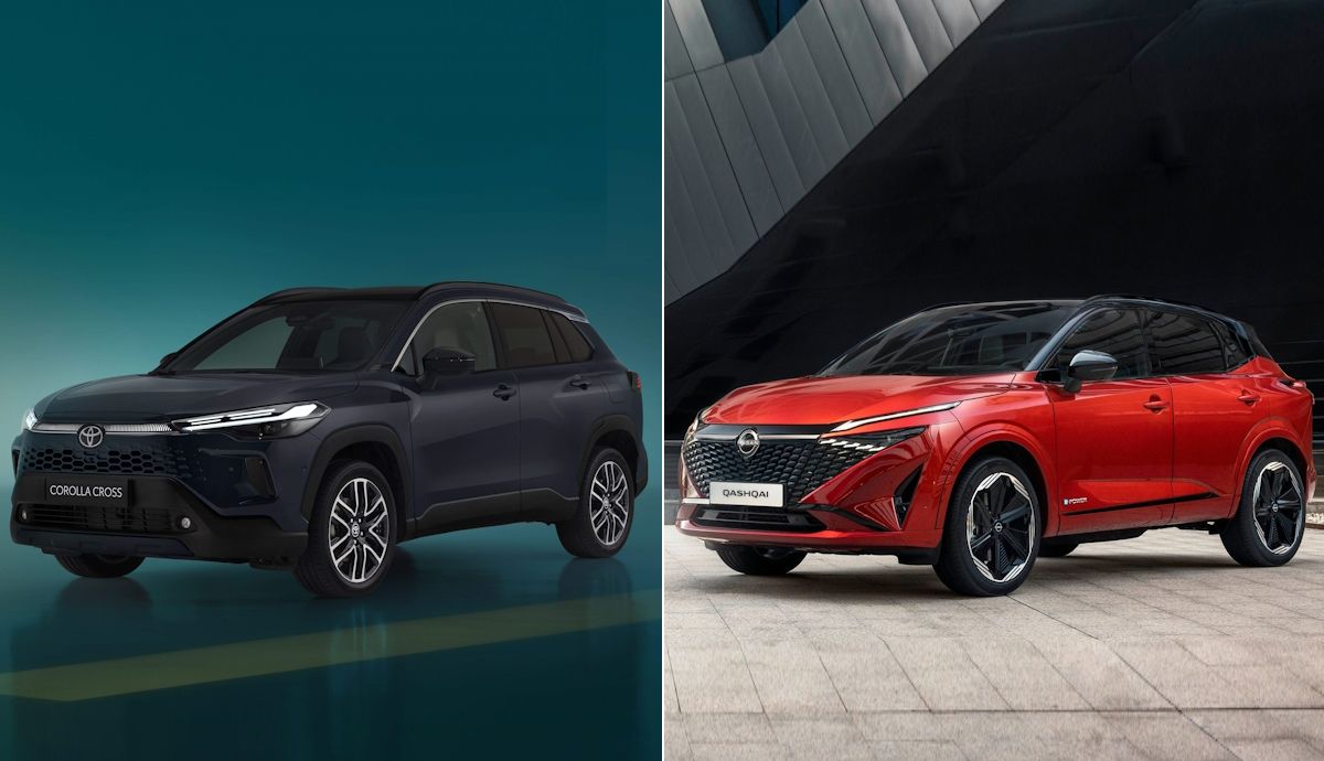 Toyota Corolla Cross vs Nissan Qashqai, qué SUV híbrido es mejor, comparativa de coches familiares