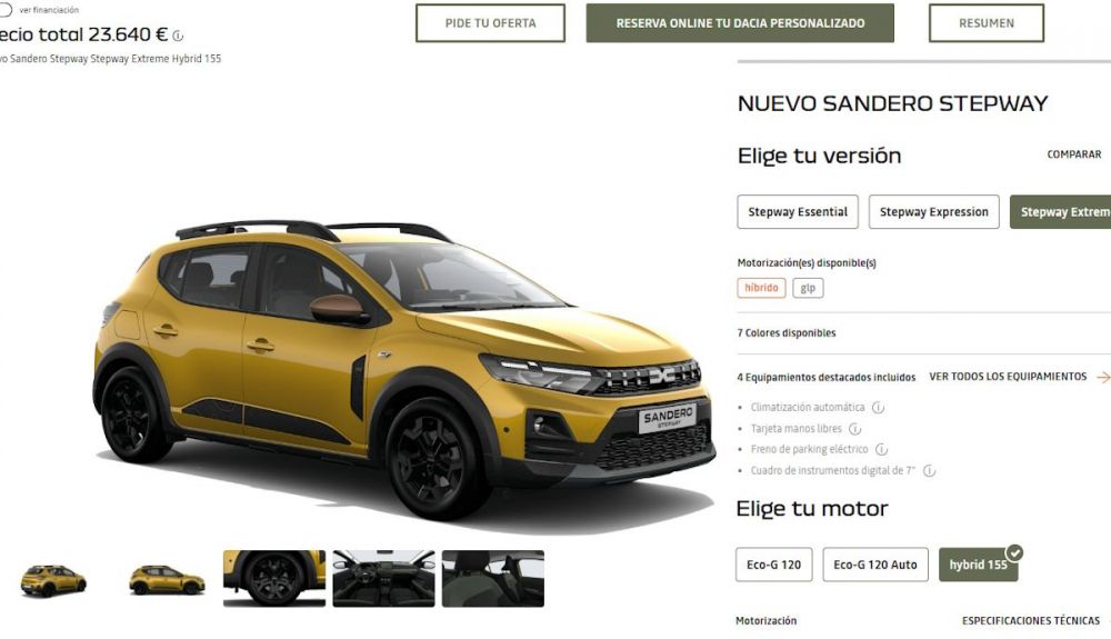 Dacia Sandero Stepway Hybrid 155, el utilitario híbrido más recomendable, lo configuramos