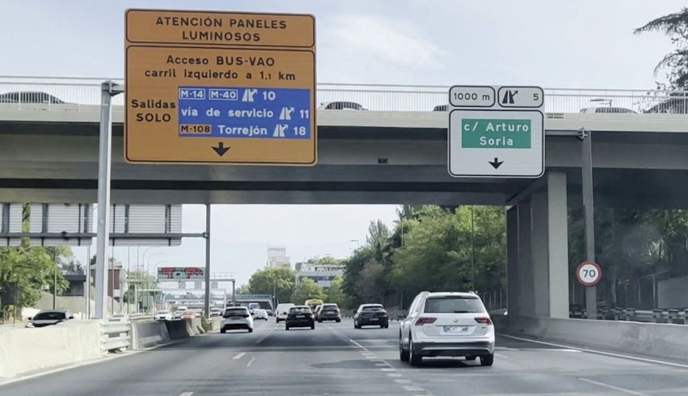 Nuevo carril Bus VAO de la DGT ya en fase de pruebas en la A 2 en Madrid