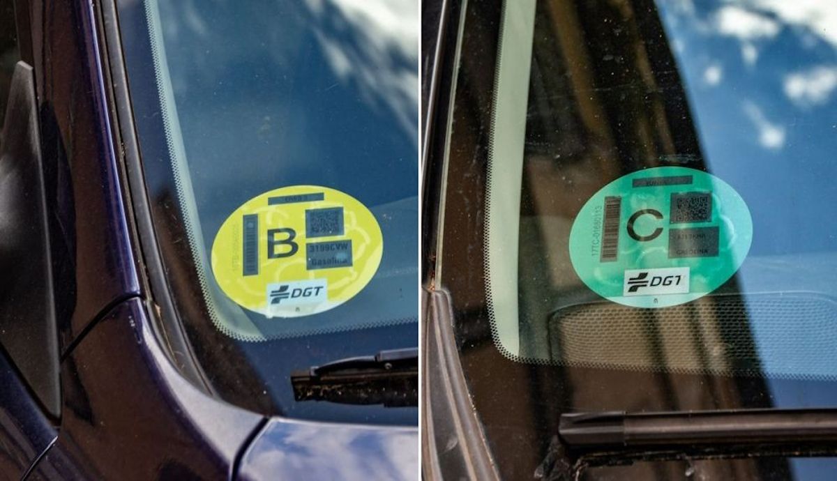 Nuevo aviso para los coches con etiqueta B y C de la DGT en España