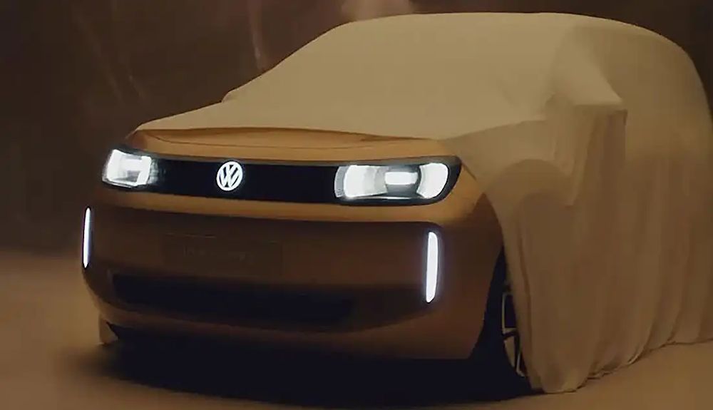Teaser oficial de Volkswagen que anticipa el lanzamiento de un nuevo coche eléctrico pequeño, el ID. Up