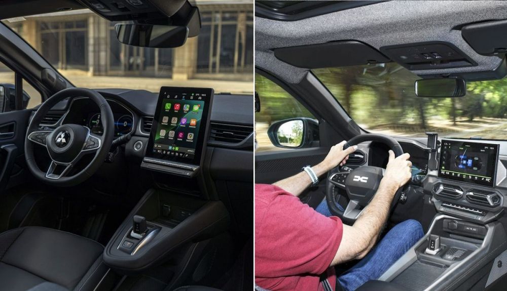 Interiores del Mitsubishi Grandis y el Dacia Bigster