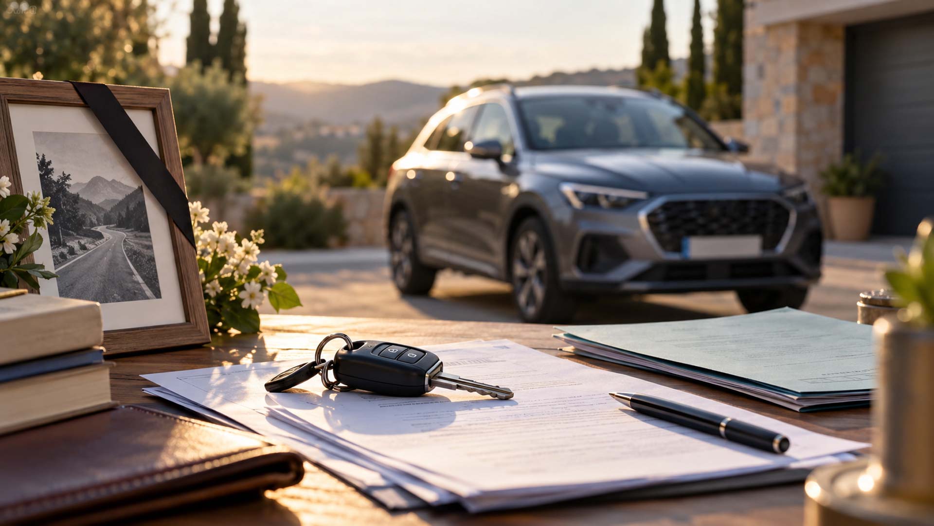 Coche heredado: plazos, impuestos y el trámite de custodia provisional. (Imagen generada con ChatGPT)