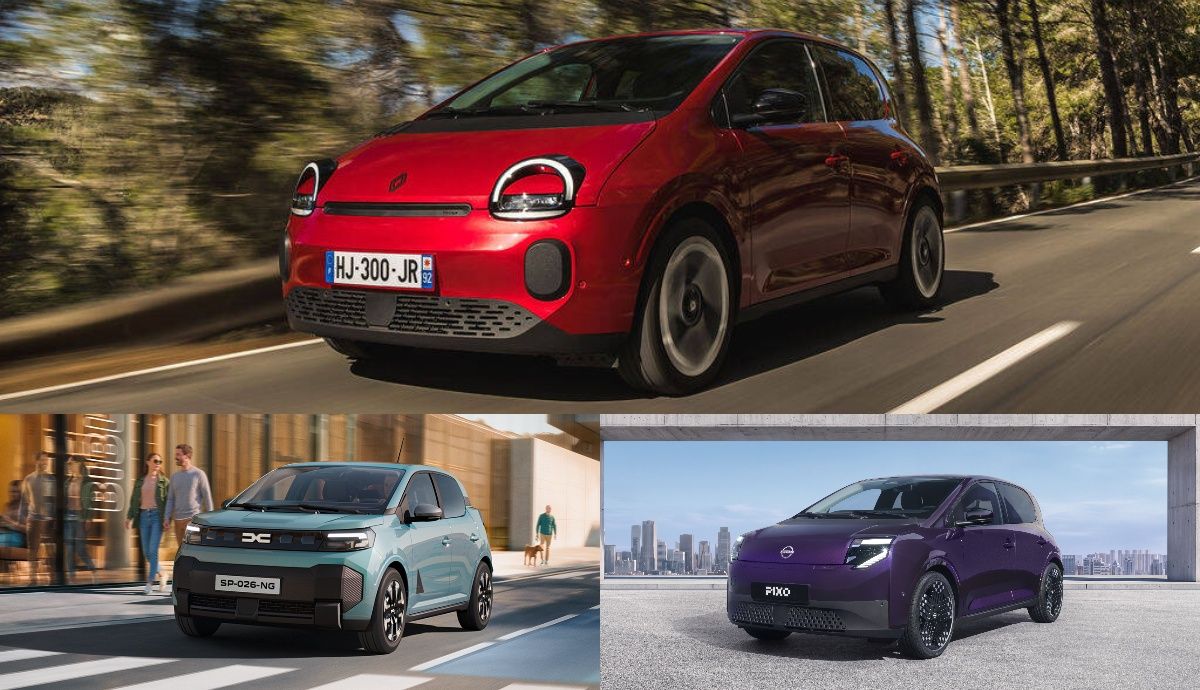 Cuál es el mejor coche eléctrico pequeño: comparamos Renault Twingo, Dacia Spring y Nissan Pixo