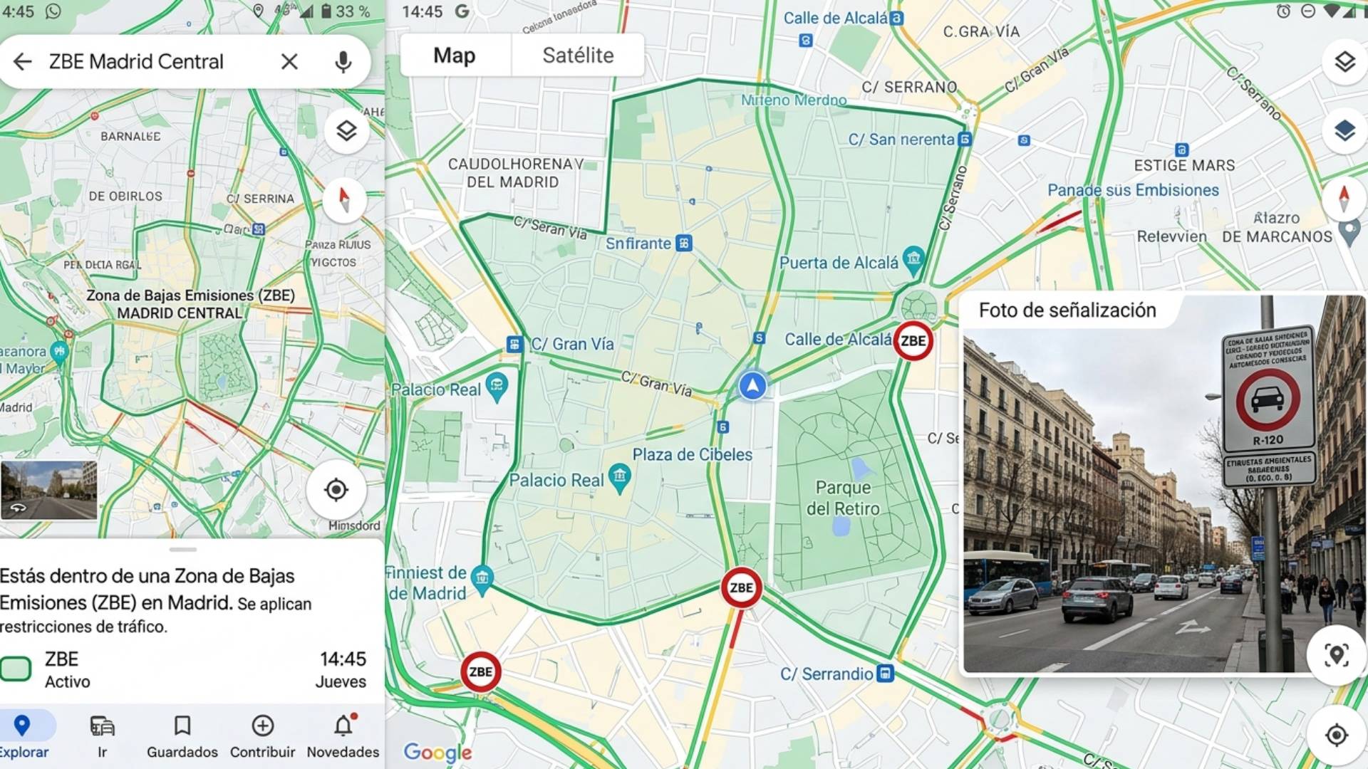 Cómo puedes ver las Zonas de Bajas Emisiones (ZBE) en Google Maps y evitar multas de 200 euros. Imagen generada por IA