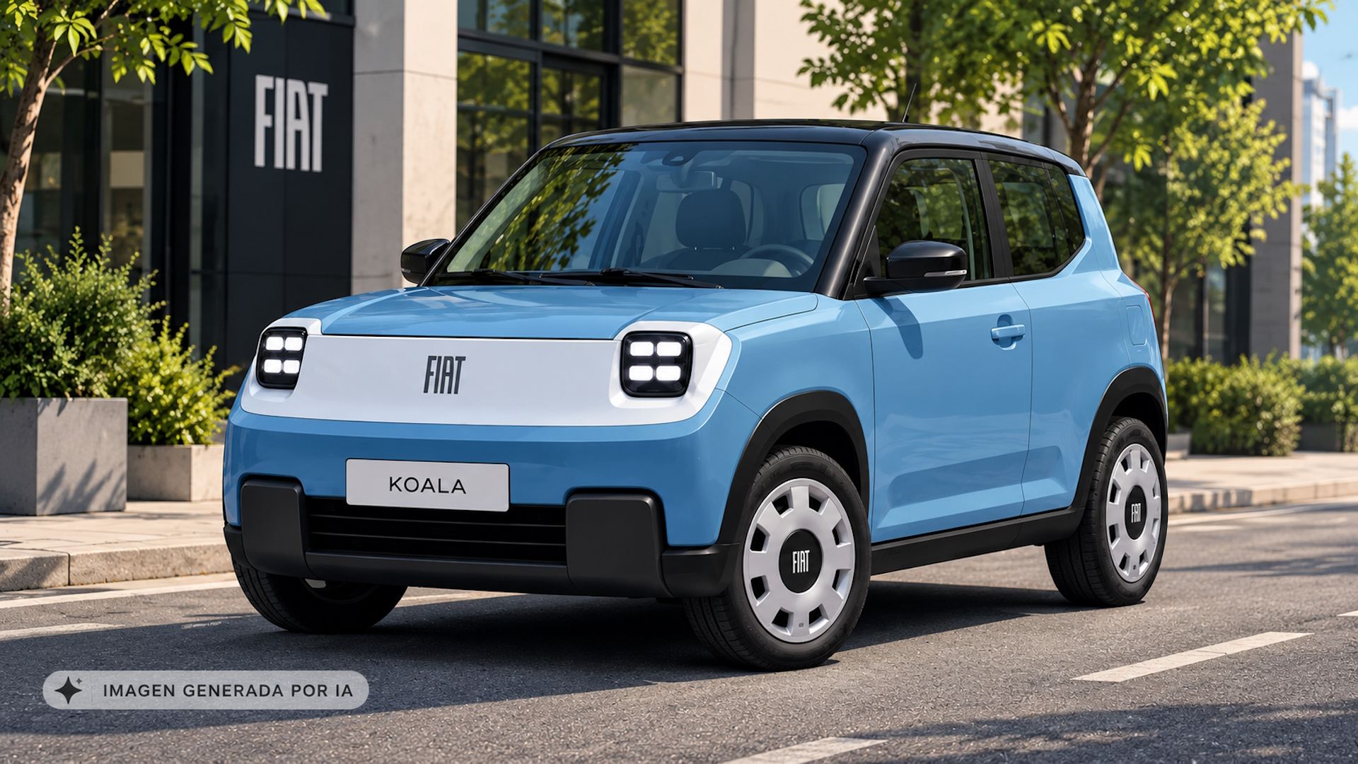 Primer anticipo del Fiat Koala, basado en el nuevo Citroën 2CV sucederá al Panda con un precio bajo. Imagen generada por IA