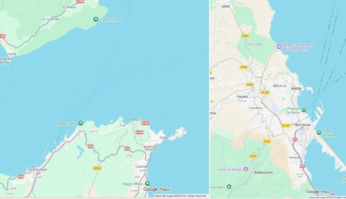 El conflicto de Ceuta y Melilla llega a Google Maps